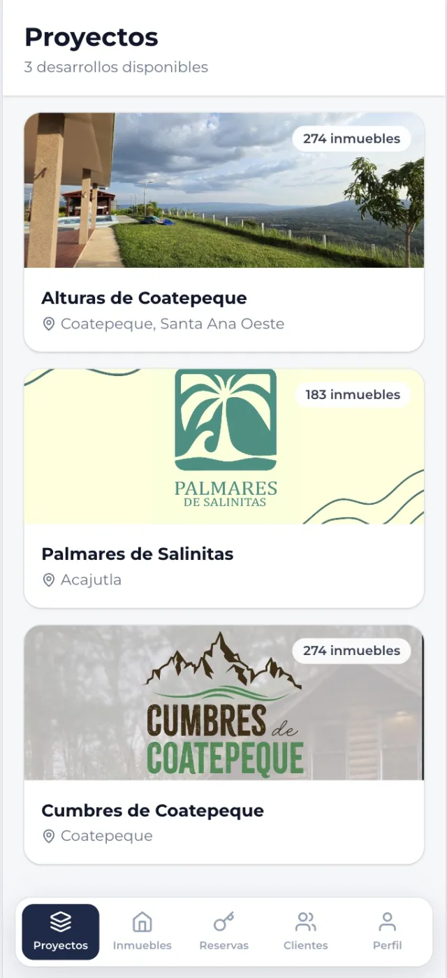 App de vendedores de Vecino · lista de proyectos